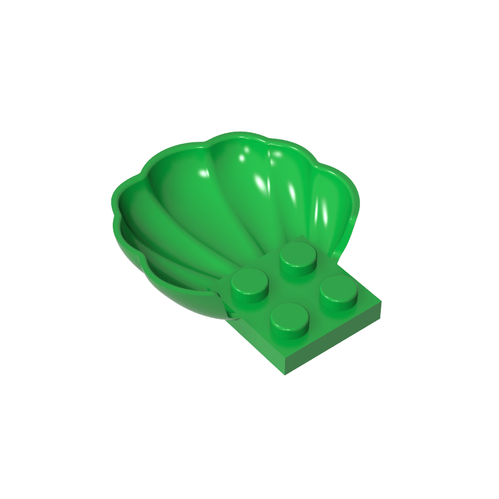 Parte del cuerpo del animal, media concha de almeja/vieira con 4 tachuelas-MyGobricksEs