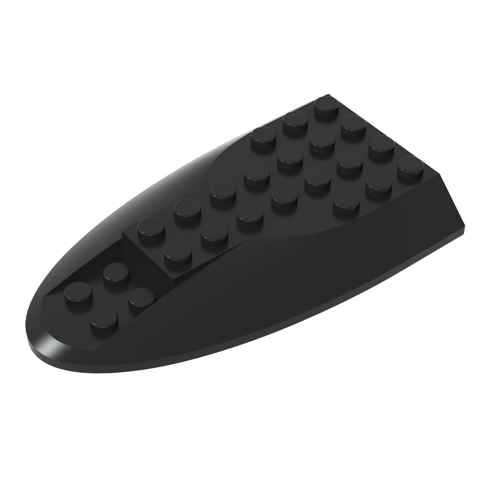 Fuselaje de aeronave, sección trasera curvada, 6 x 10 superior-MyGobricksEs