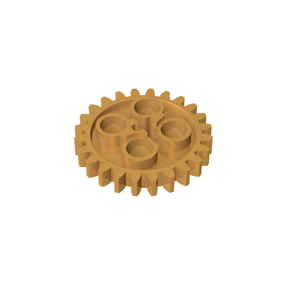 Engranaje Technic de 24 dientes [estilo antiguo - Tres orificios para ejes]-MyGobricksEs