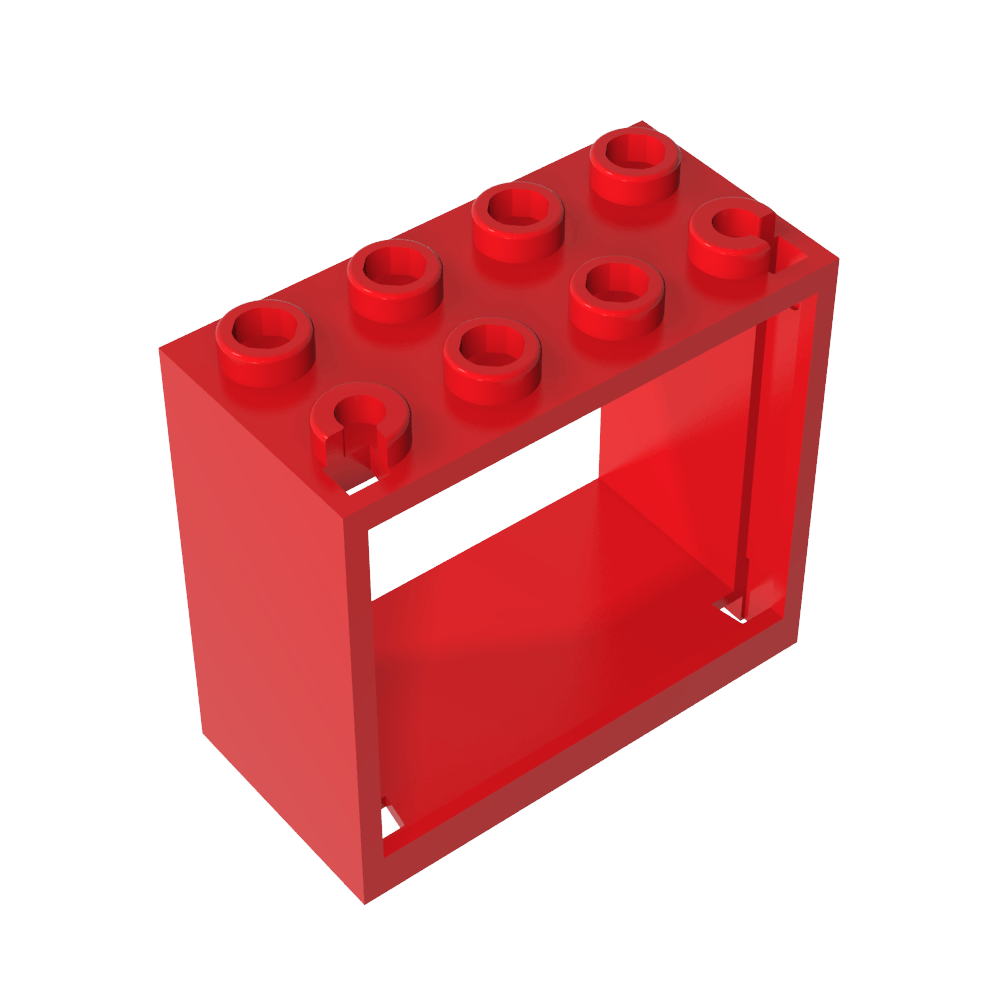 Marco de ventana de 2 x 4 x 3 con montantes huecos-MyGobricksEs