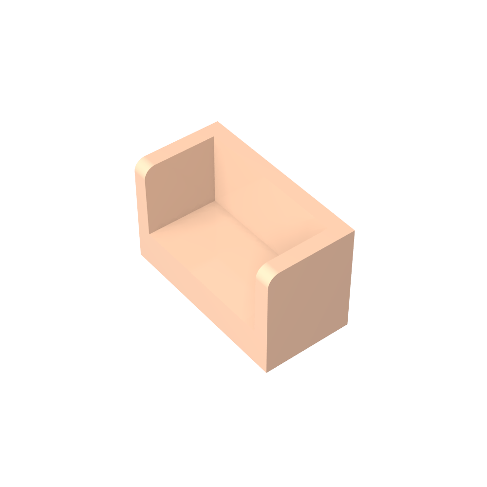 Panel 1 x 2 x 1 con esquinas redondeadas y 2 lados-MyGobricksEs