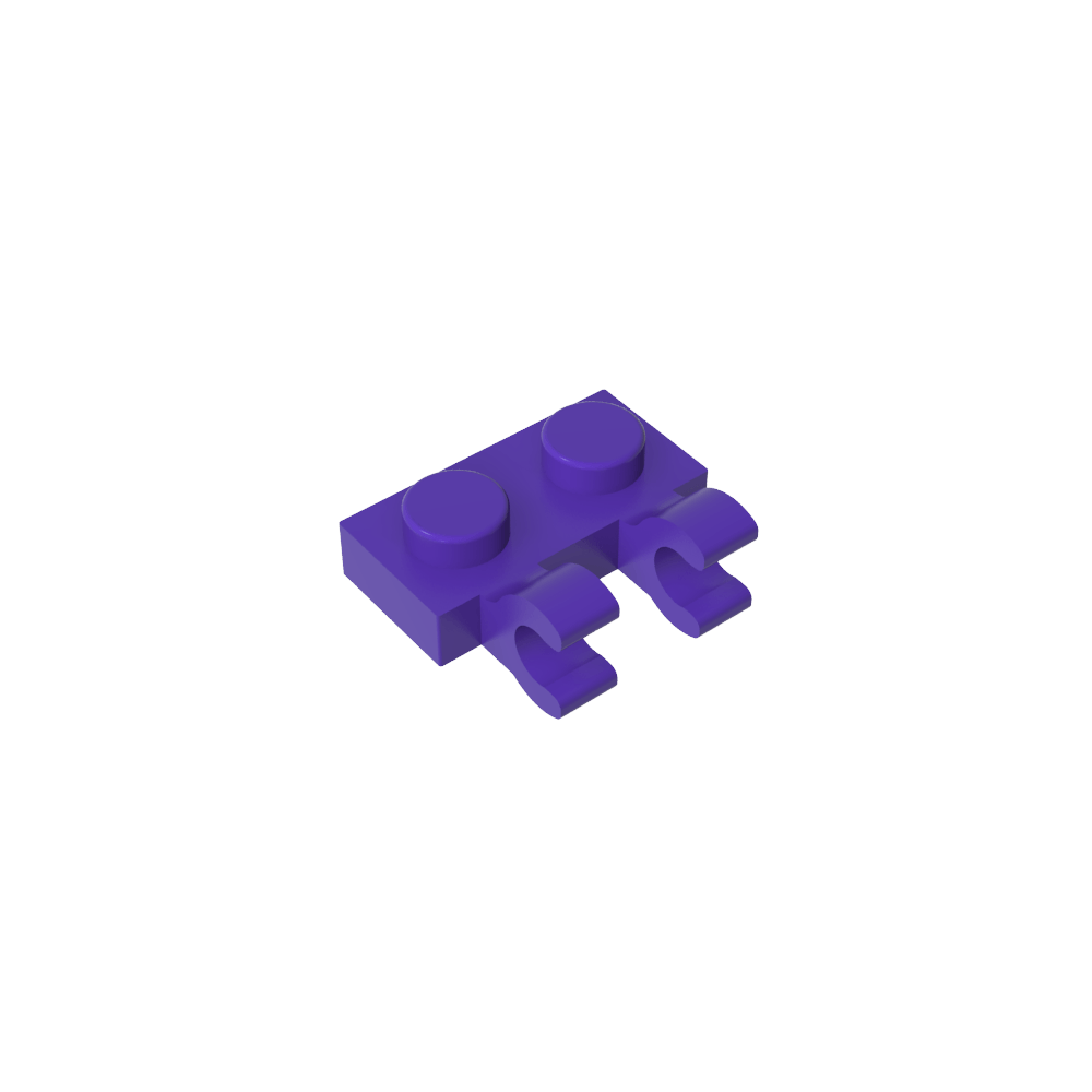 Placa especial 1 x 2 con clips horizontales [clips en U gruesos]-MyGobricksEs