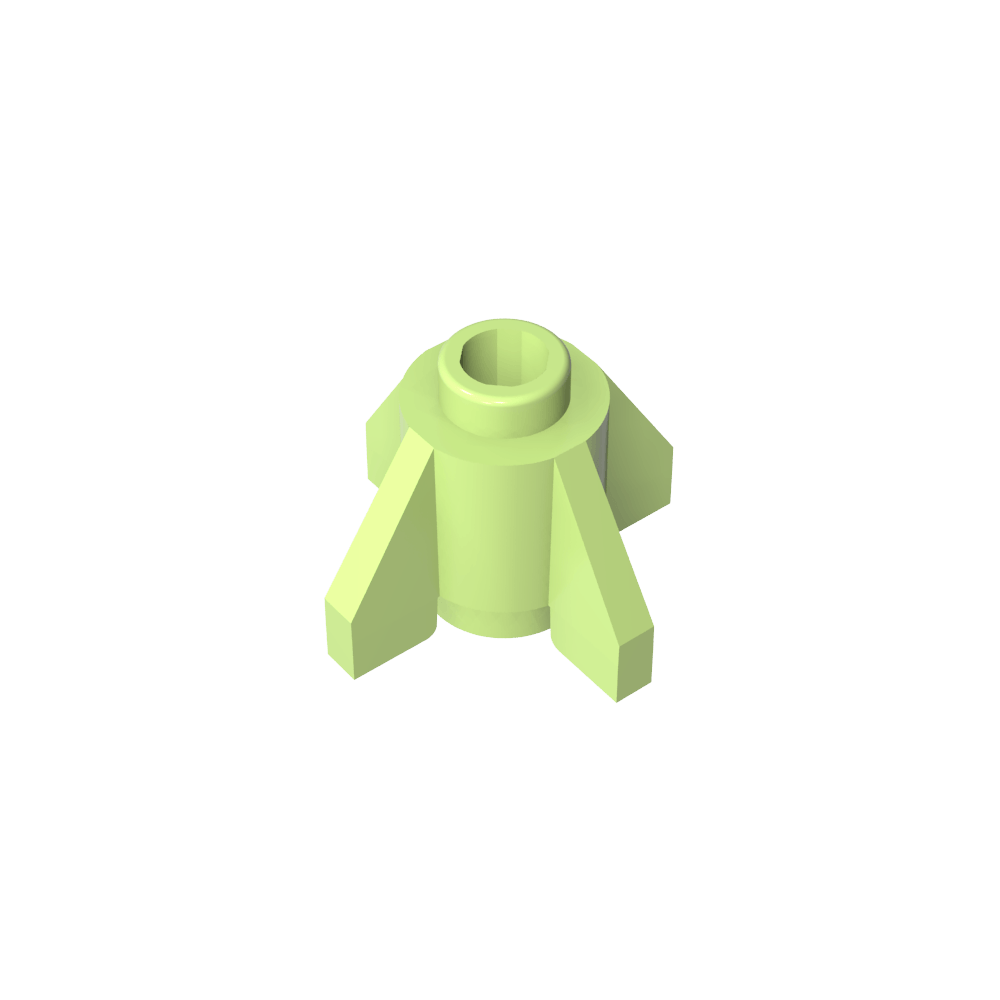 Ladrillo redondo 1 x 1 con aletas, montante abierto-MyGobricksEs