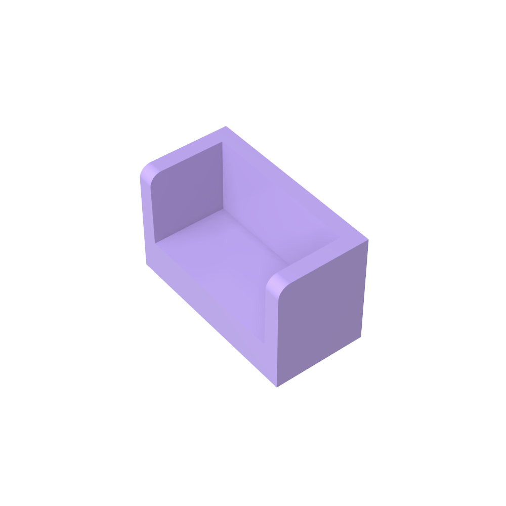 Panel 1 x 2 x 1 con esquinas redondeadas y 2 lados-MyGobricksEs