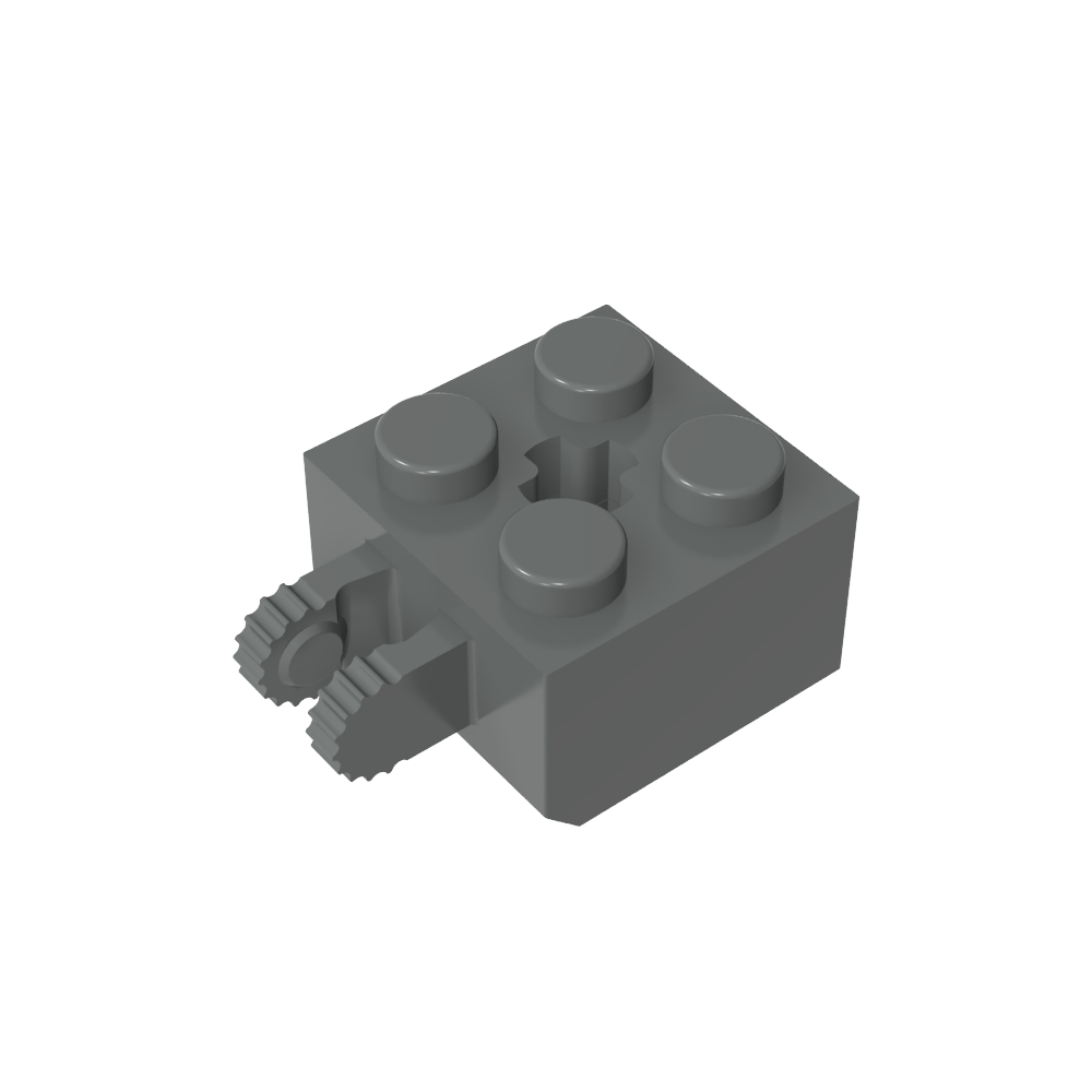 Bisagra de ladrillo 2 x 2 con bloqueo de 2 dedos vertical y orificio para eje-MyGobricksEs