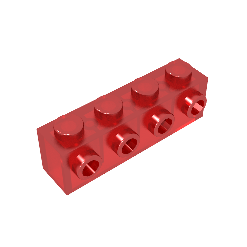 Ladrillo especial 1 x 4 con 4 montantes en un lado-MyGobricksEs