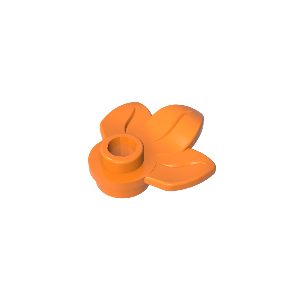 Planta, Plato 1 x 1 Redondo con 3 Hojas-MyGobricksEs