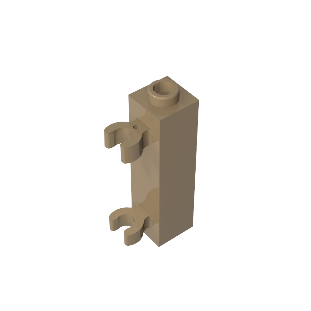 Ladrillo especial 1 x 1 x 3 con 2 clips verticales [Perno hueco, clips abiertos O]-MyGobricksEs