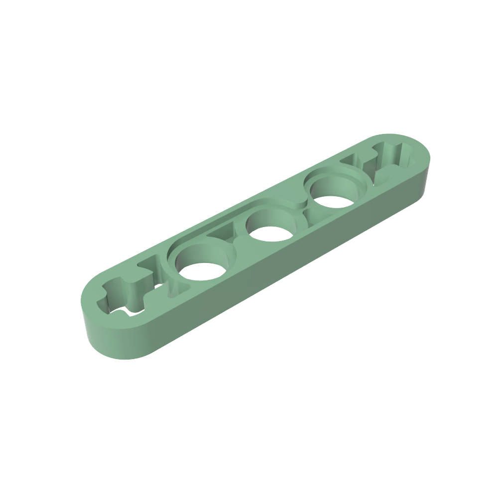 Viga técnica 1 x 5 delgada con orificios para ejes en los extremos-MyGobricksEs