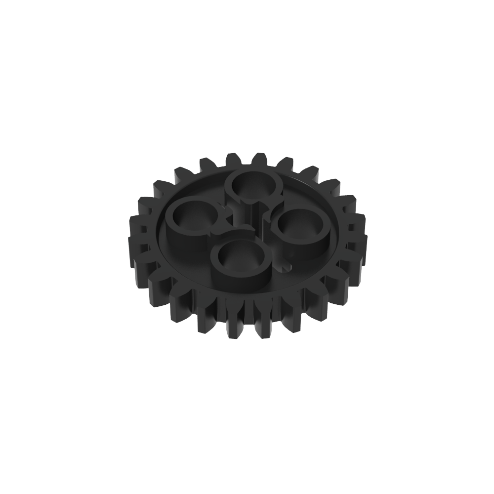 Engranaje Technic de 24 dientes [estilo antiguo - Tres orificios para ejes]-MyGobricksEs