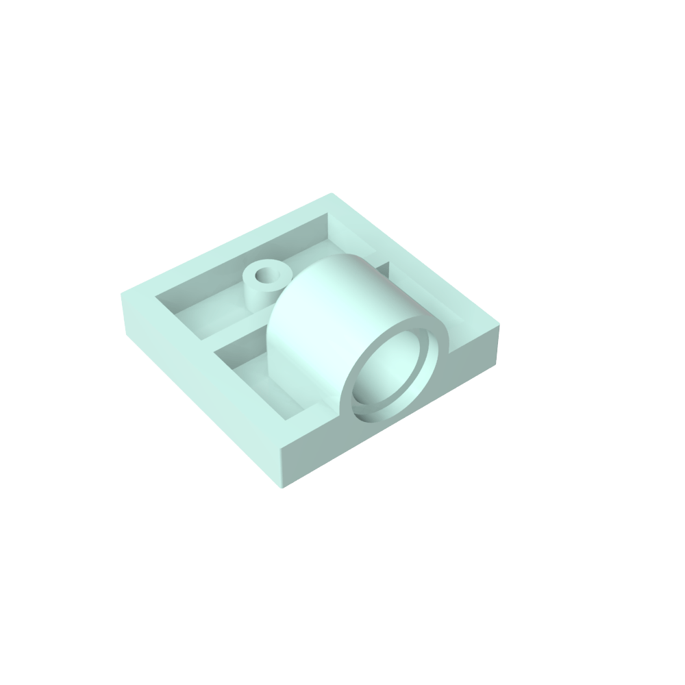 Placa Especial 2 x 2 con 1 Orificio para Pasador [Costilla Inferior Completa]-MyGobricksEs