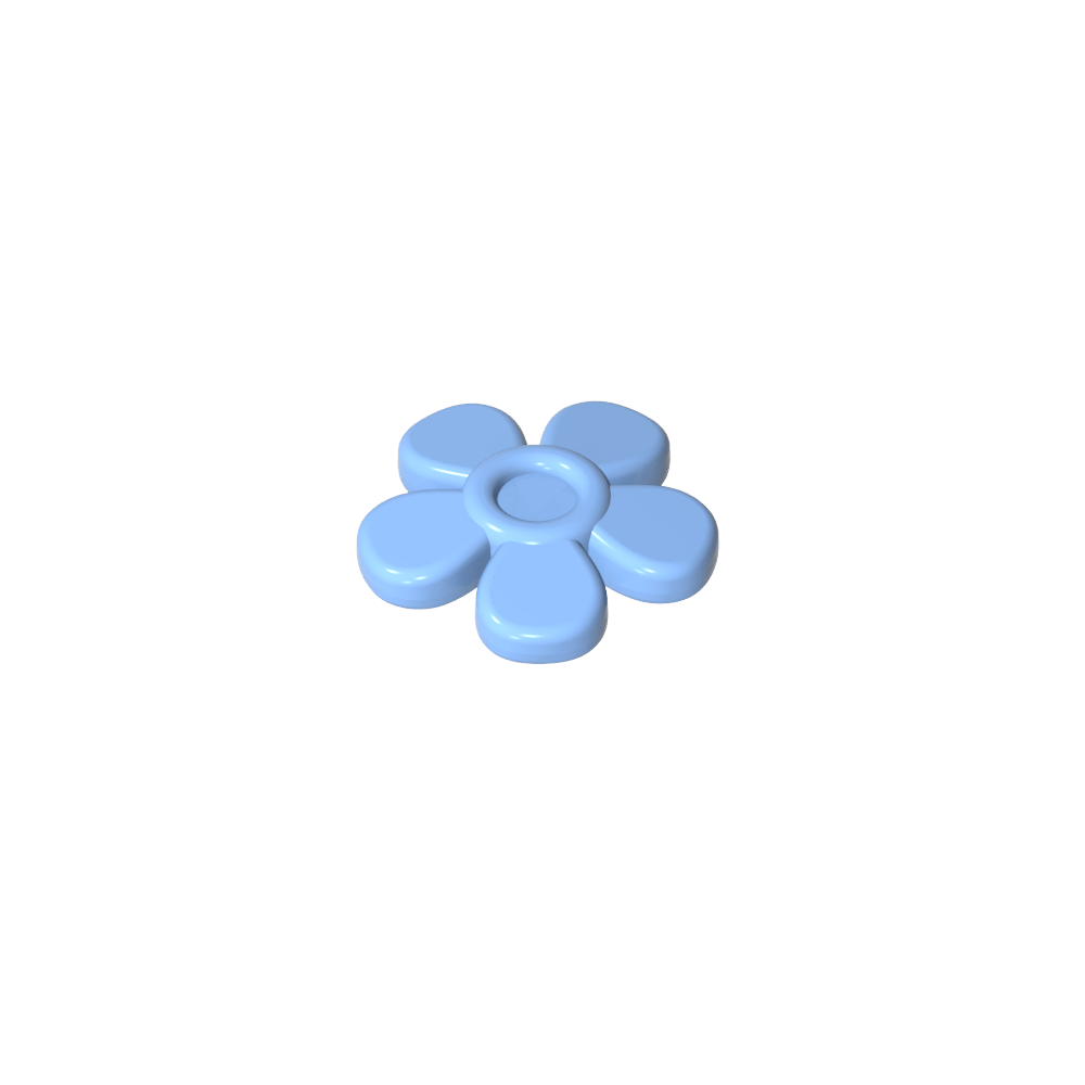 Accesorio para la cabeza Flor con 5 pétalos lisos y alfiler-MyGobricksEs