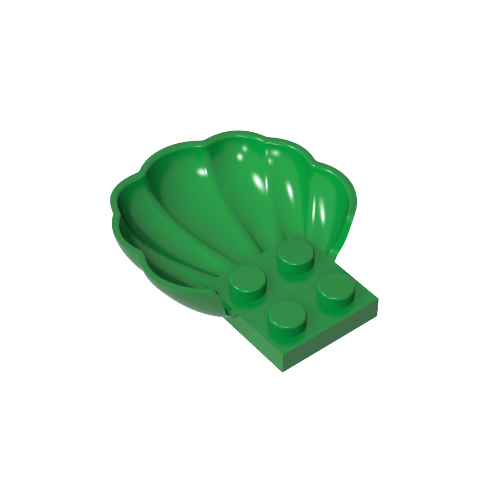 Parte del cuerpo del animal, media concha de almeja/vieira con 4 tachuelas-MyGobricksEs