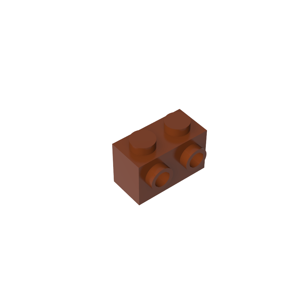 Ladrillo especial 1 x 2 con 2 montantes en 1 lado-MyGobricksEs