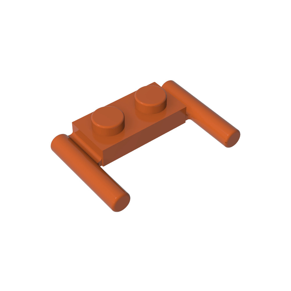 Plato especial 1 x 2 con asas [Extremos planos/Fijación baja]-MyGobricksEs