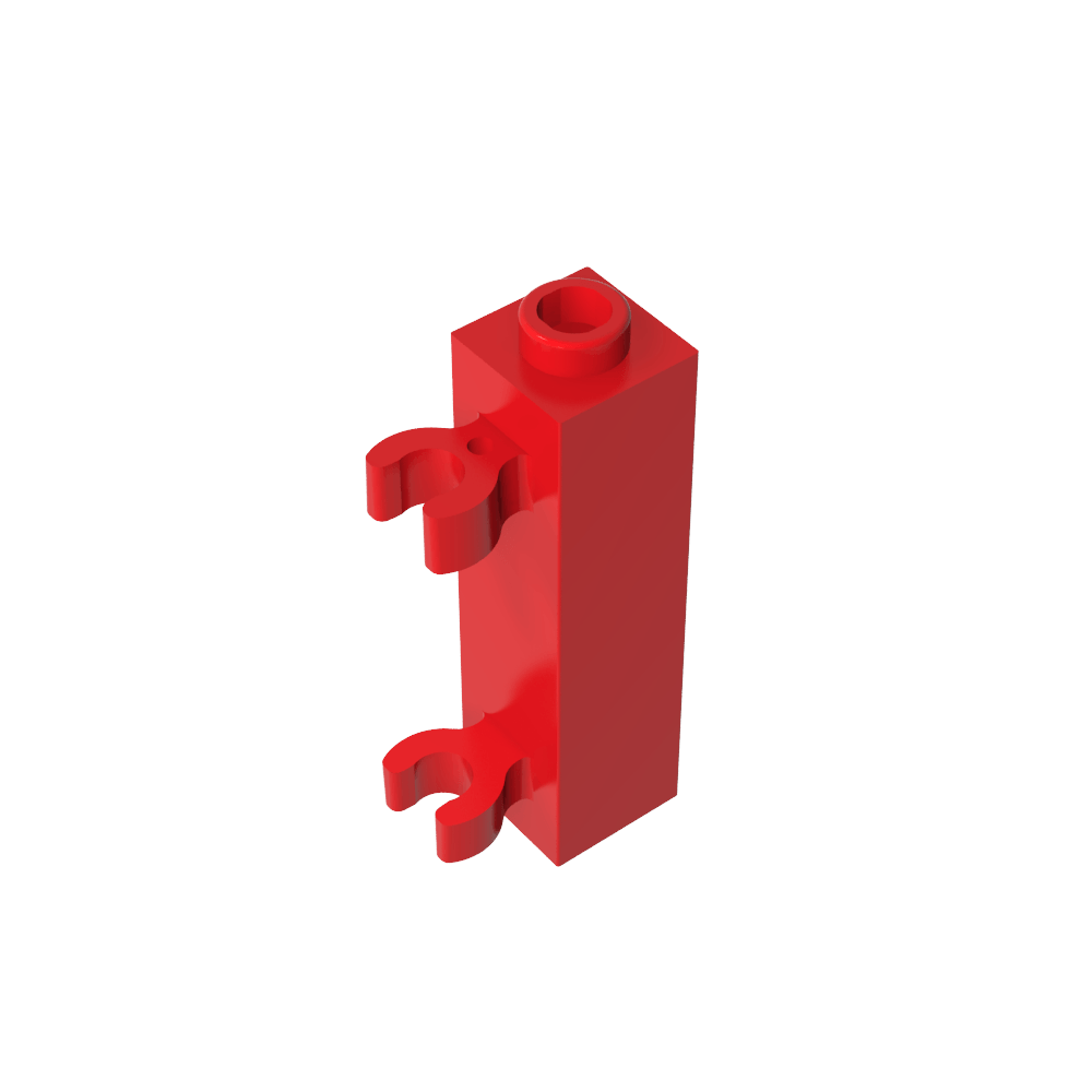 Ladrillo especial 1 x 1 x 3 con 2 clips verticales [Perno hueco, clips abiertos O]-MyGobricksEs
