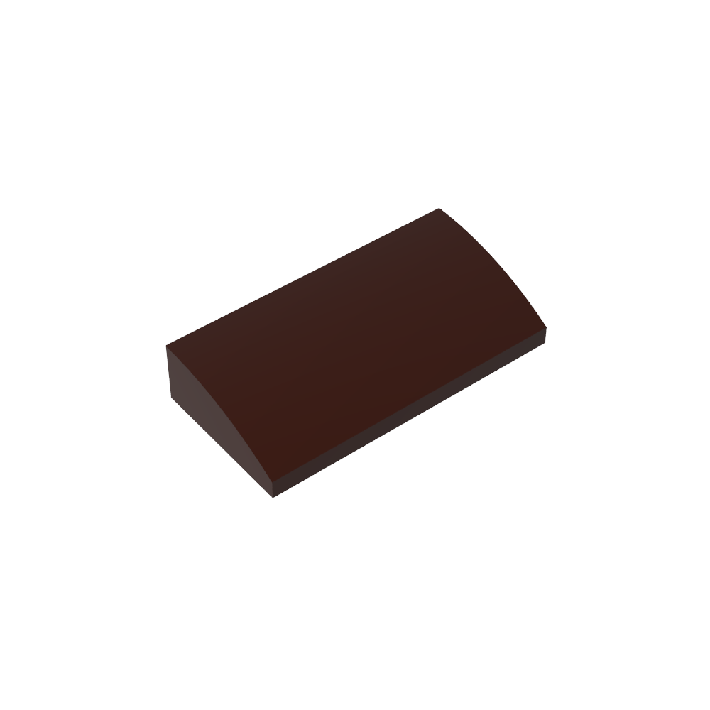 Ladrillo inclinado curvo 2 x 4 x 2/3 sin montantes, con tubos inferiores-MyGobricksEs