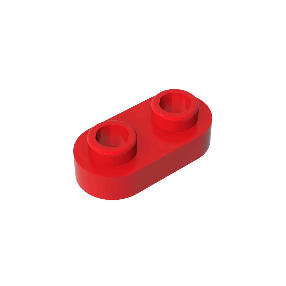 Placa Especial 1 x 2 Redondeada con 2 Tacos Abiertos-MyGobricksEs