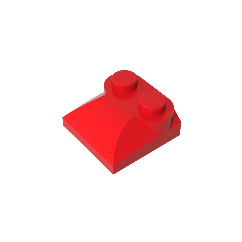 Ladrillo Curvo 2 x 2 x 2/3 Dos Montantes y Extremo de Pendiente Curvo-MyGobricksEs