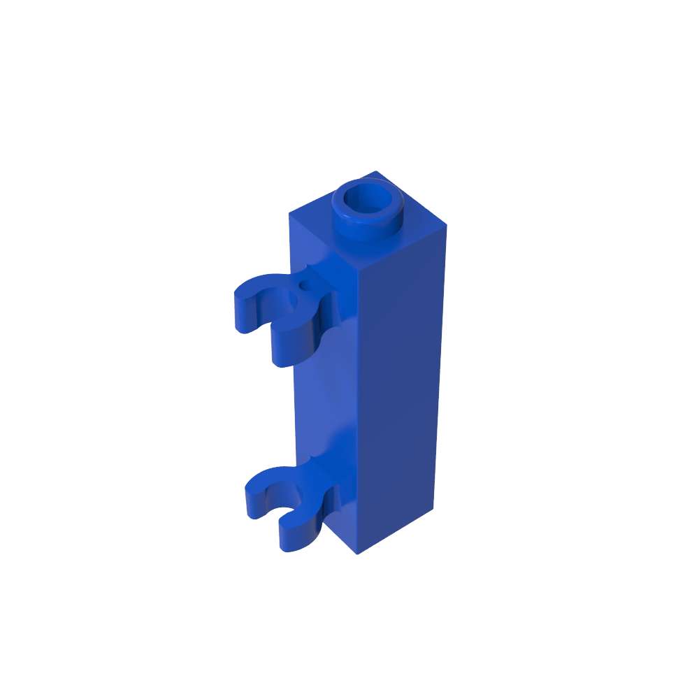 Ladrillo especial 1 x 1 x 3 con 2 clips verticales [Perno hueco, clips abiertos O]-MyGobricksEs