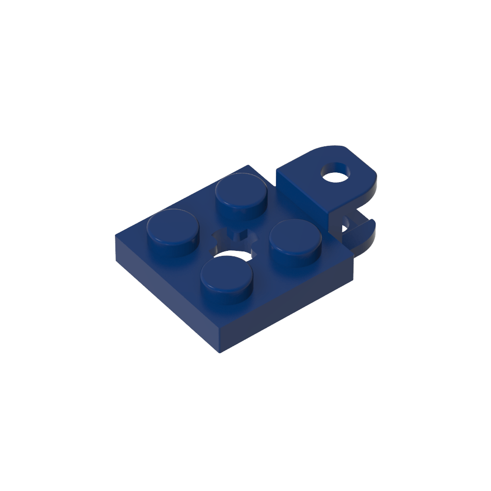 Placa especial 2 x 2 con zócalo de bola de remolque, corta, aplanada con agujeros y orificio para eje en el centro-MyGobricksEs