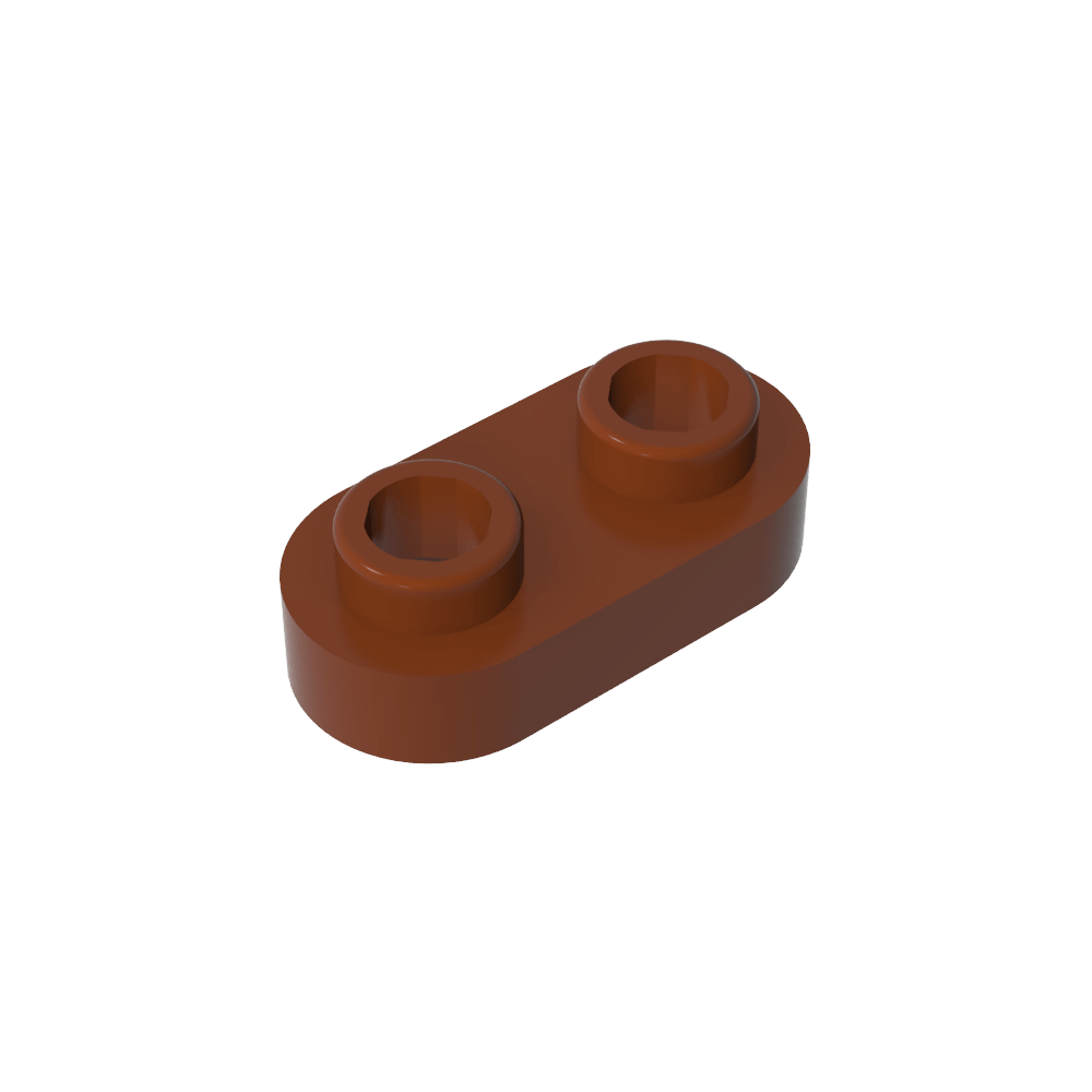Placa Especial 1 x 2 Redondeada con 2 Tacos Abiertos-MyGobricksEs