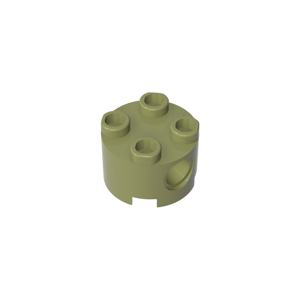 Ladrillo redondo 2 x 2 con agujeros para pasadores-MyGobricksEs