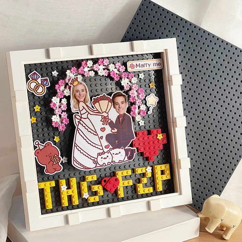 Bloques de construcción personalizados para San Valentín, regalos de aniversario personalizados, los mejores regalos de cumpleaños para novios o novias.