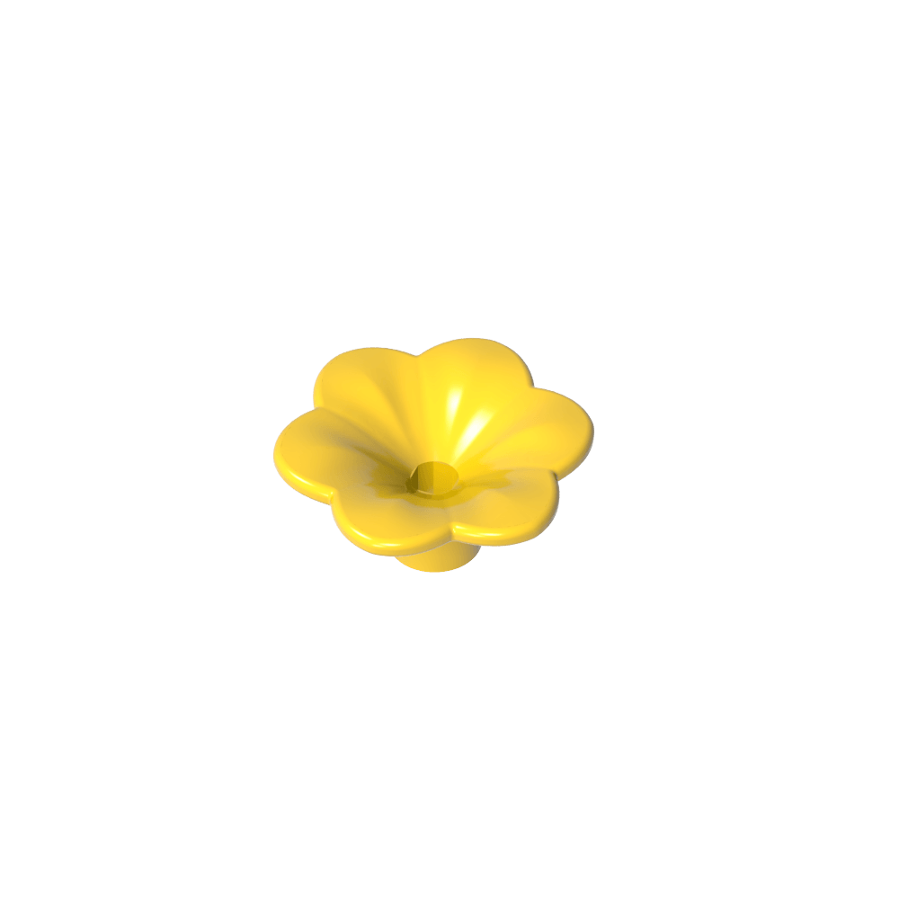 Planta, Kit de accesorios para exterior, Flor con 6 pétalos redondeados y alfiler-MyGobricksEs