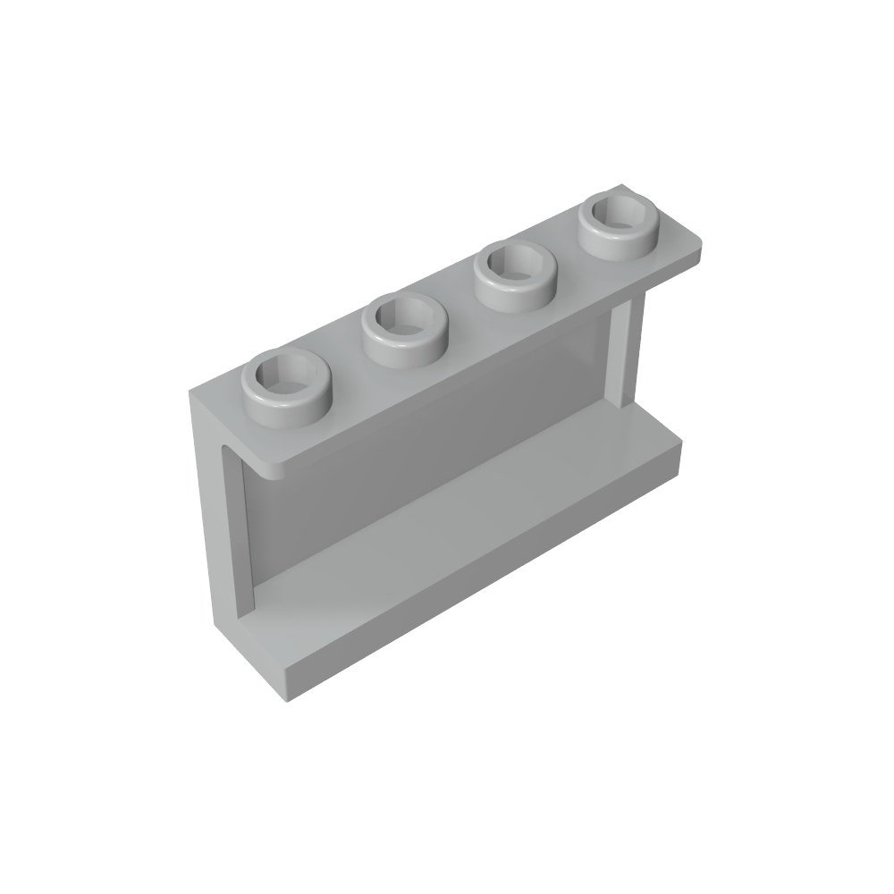 Panel 1 x 4 x 2 con soportes laterales - Montantes huecos-MyGobricksEs