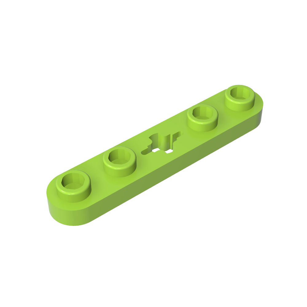 Placa técnica 1 x 5 con extremos lisos, 4 pernos y orificio para eje central-MyGobricksEs