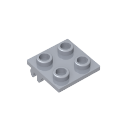 Porta Ruedas 2 x 2 Fino con Clips, Plano Simple-MyGobricksEs