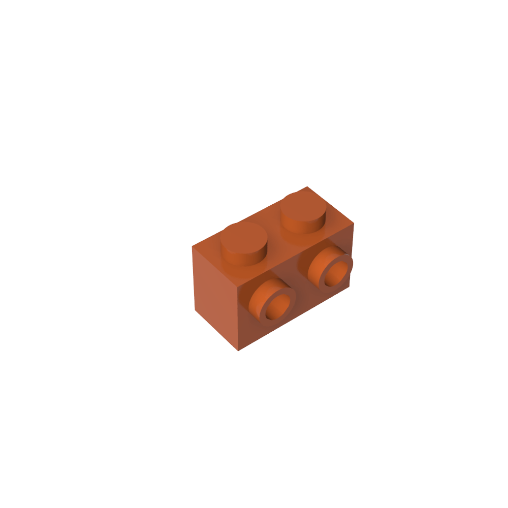 Ladrillo especial 1 x 2 con 2 montantes en 1 lado-MyGobricksEs