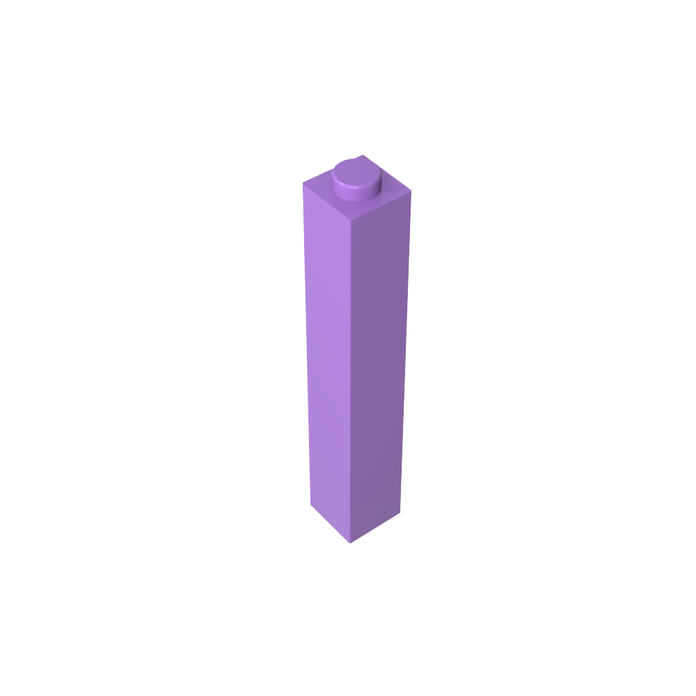 Ladrillo 1 x 1 x 5 con montante abierto o hueco bloqueado-MyGobricksEs