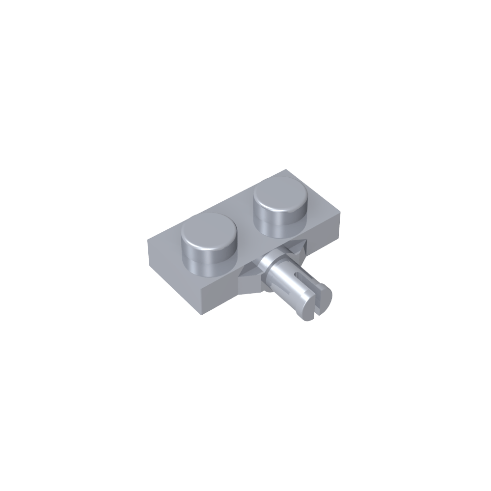 Placa especial 1 x 2 con soporte para rueda, ranura simple-MyGobricksEs