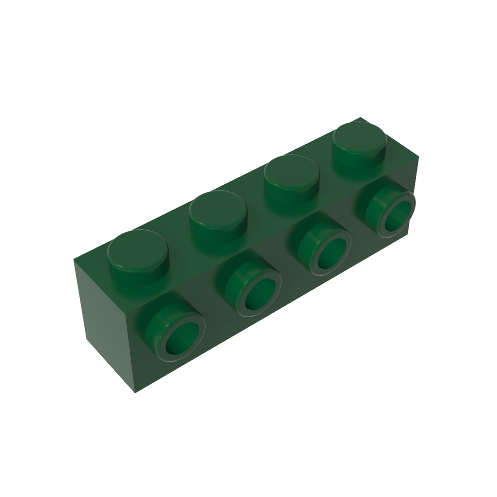Ladrillo especial 1 x 4 con 4 montantes en un lado-MyGobricksEs