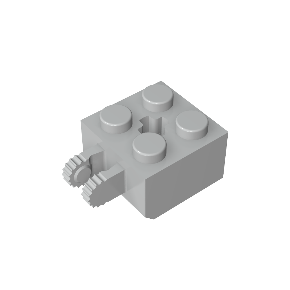 Bisagra de ladrillo 2 x 2 con bloqueo de 2 dedos vertical y orificio para eje-MyGobricksEs