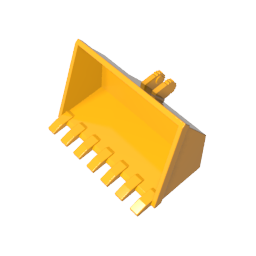Vehículo, Cucharón Excavador 7 Dientes 3 x 6 con Bisagra de Bloqueo de 2 Dedos-MyGobricksEs