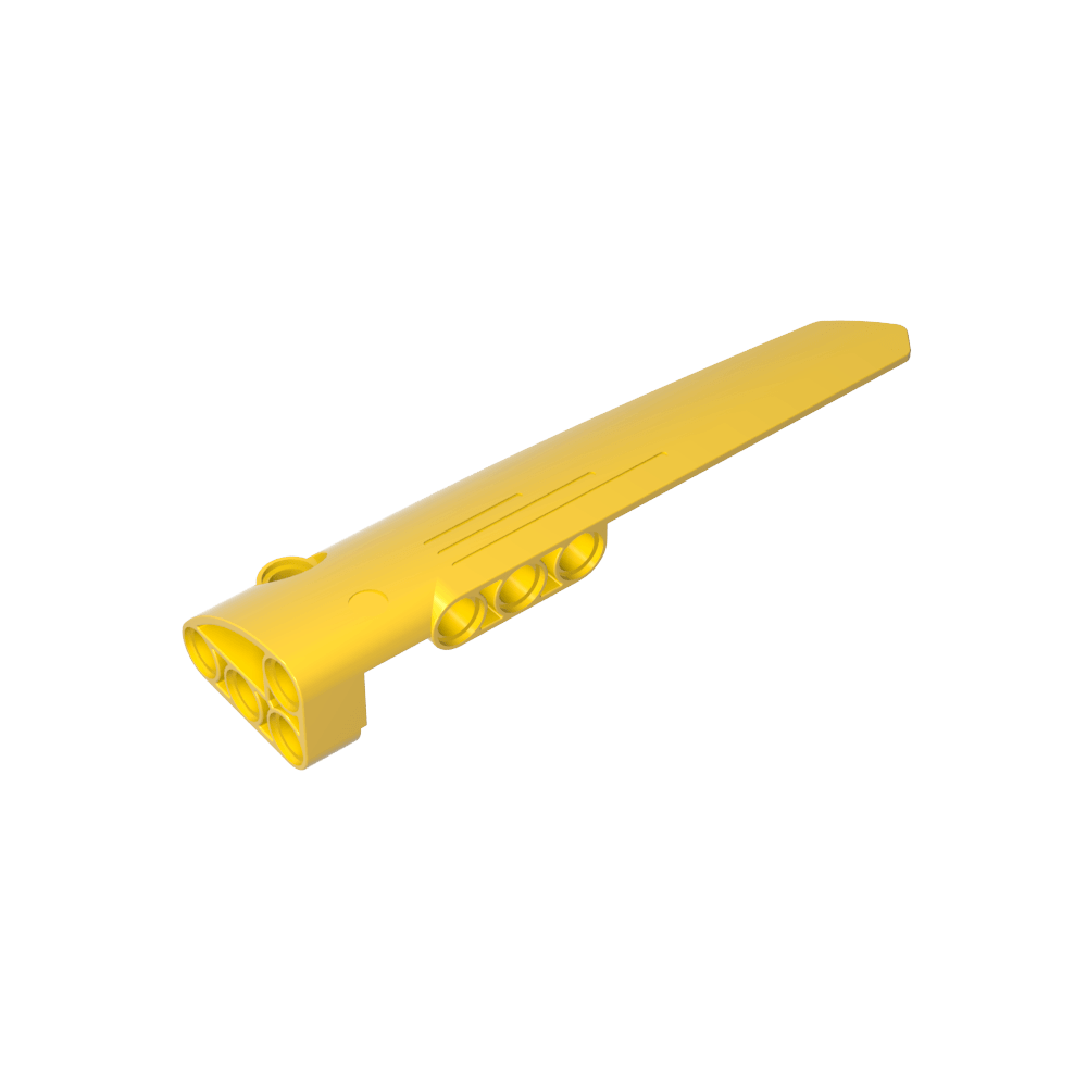 Carenado de panel técnico n.° 5 largo liso, lado A-MyGobricksEs