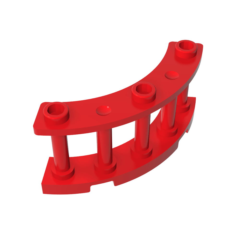 Valla de husillo de 4 x 4 x 2 de un cuarto de círculo con 3 montantes-MyGobricksEs