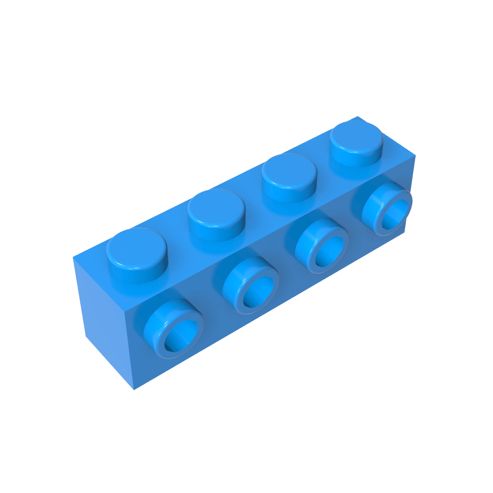 Ladrillo especial 1 x 4 con 4 montantes en un lado-MyGobricksEs