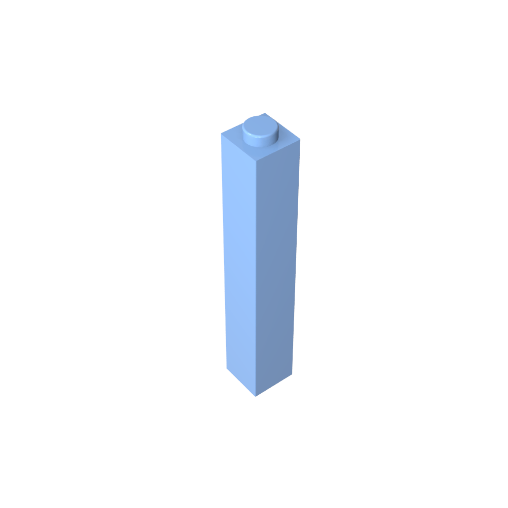 Ladrillo 1 x 1 x 5 con montante abierto o hueco bloqueado-MyGobricksEs