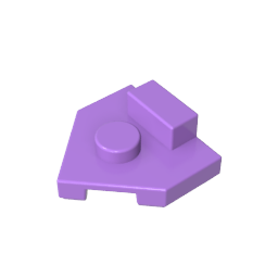 Placa especial de cuña de 2 x 2, perno central, pestaña elevada de 1 x 1/2-MyGobricksEs