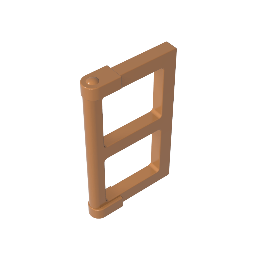 Ventana de 1 x 2 x 3 paneles con pestañas gruesas en las esquinas-MyGobricksEs