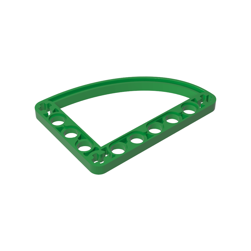 Viga técnica de 5 x 7 en forma de L con un cuarto de elipse delgado-MyGobricksEs