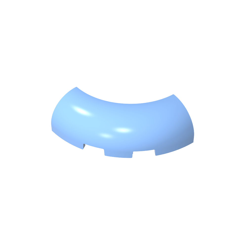 Esquina redonda de ladrillo de 3 x 3 x 1 con recortes inferiores [sin montantes] [arco de 1/4]-MyGobricksEs