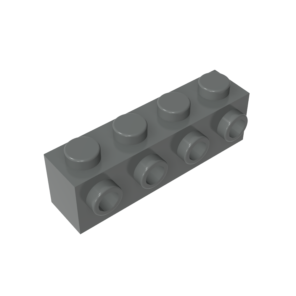 Ladrillo especial 1 x 4 con 4 montantes en un lado-MyGobricksEs