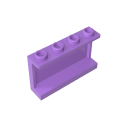 Panel 1 x 4 x 2 con soportes laterales - Montantes huecos-MyGobricksEs