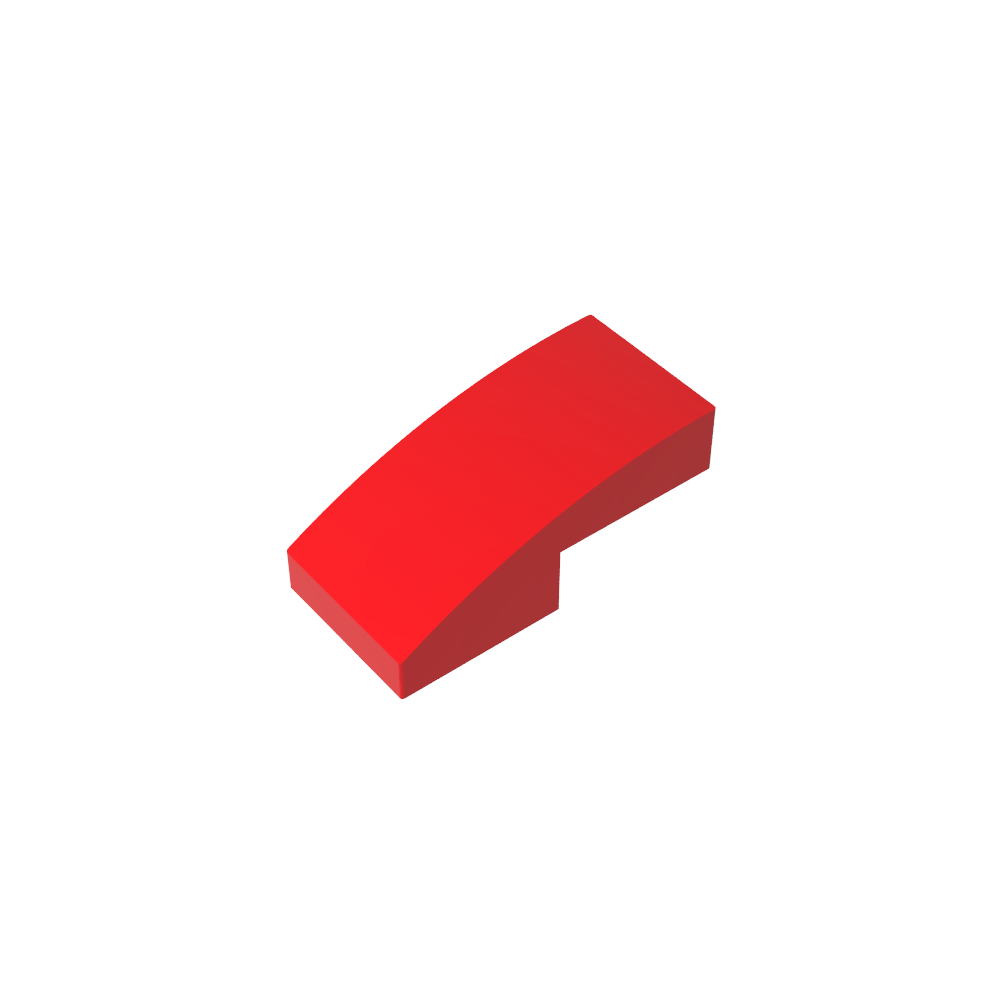 Pendiente curva 2 x 1 sin montantes [1/2 arco]-MyGobricksEs