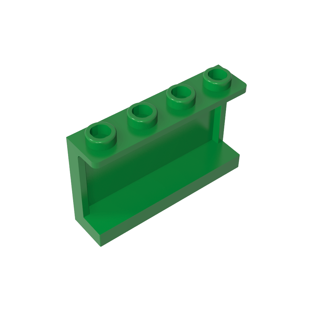 Panel 1 x 4 x 2 con soportes laterales - Montantes huecos-MyGobricksEs